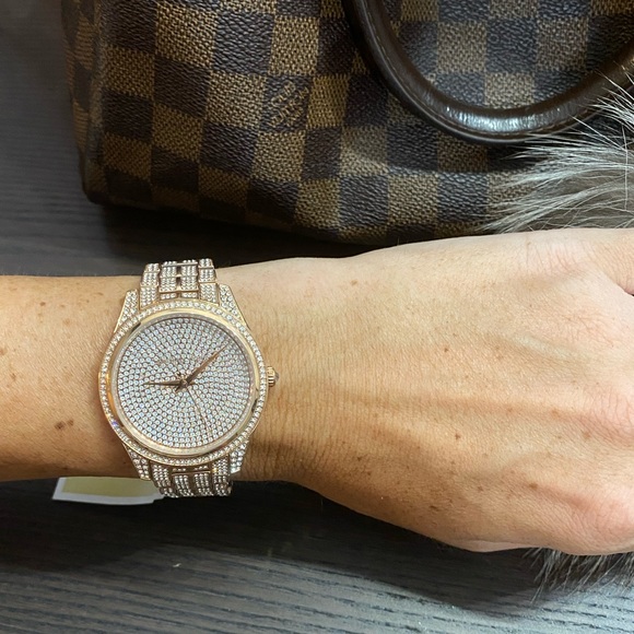 Michael Kors Lauryn MK3931 Rose Gold Pave Watch - Picture 4 of 7